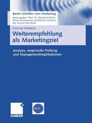 cover image of Weiterempfehlung als Marketingziel
